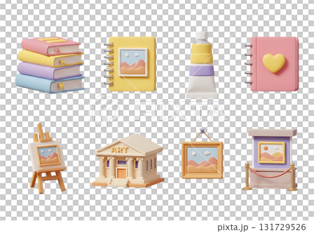 3D Icons Illustrating Art Education and Creative Pursuits 3d icon creativity isolated on a transparent background 131729526