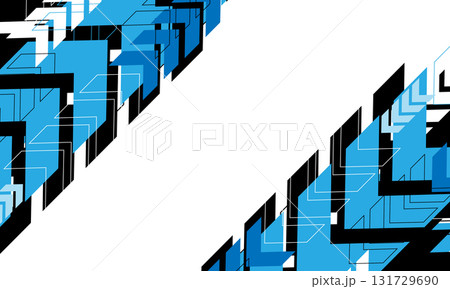 Abstract blue black arrow direction geometric design modern on white blank space background vector 131729690