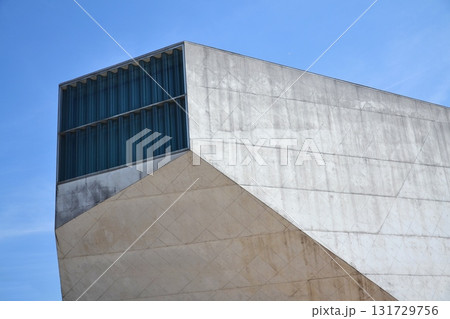 Architectural detail at the Casa da Musica concert hall by Rem Koolhaas in Porto, Portugal, sunny summer day Architectural detail at the Casa da Musica concert hall by Rem Koolhaas in Porto, Portugal, sunny summer day 131729756