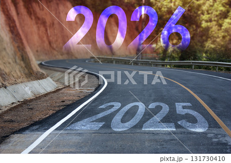 Empty road with written 2026,Future and success of the New Year. 131730410