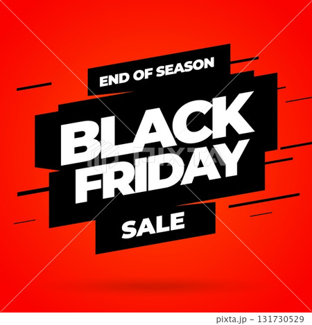Black Friday sale banner template design. Vector illustration. 131730529
