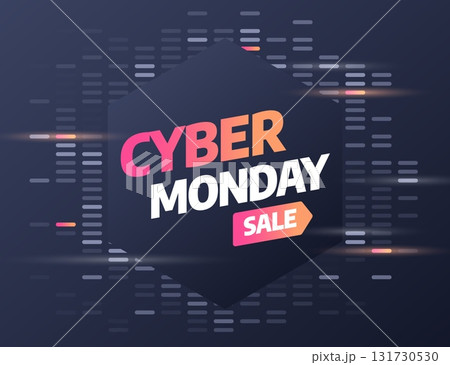 Cyber Monday, discount sale concept. Inscription design template. Cyber Monday banner. Vector illustration. Cyber Monday, discount sale concept. Inscription design template. Cyber Monday banner. Vector illustration. 131730530