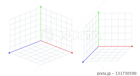 3d cartesian coordinate grid with X Y Z axes. Three dimensional math system vector illustration. Abstract geometric wireframe background isolated on white. Educational design for science 3d cartesian coordinate grid with X Y Z axes. Three dimensional math system vector illustration. Abstract geometric wireframe background isolated on white. Educational design for science 131730590