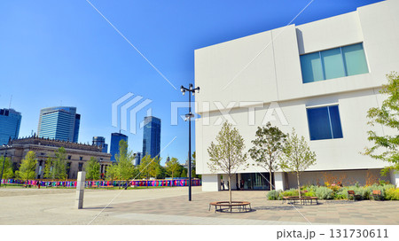 Warsaw, Poland. 15 August 2025. Building of the Museum of Modern Art. Urban cityscape and modern architecture background.  131730611