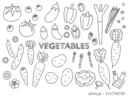 野菜の手描きイラストセット 野菜の手描きイラストセット 131730789