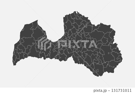 Vector map of Latvia divided on regions 131731011