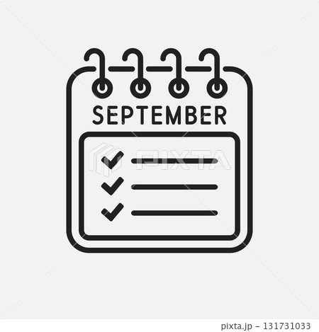 Icon calendar September month, to-do list, checklist Icon calendar September month, to-do list, checklist 131731033