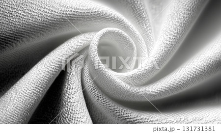 Close up of white textured Colored Fabric folded and luminated under moving Light, making epic amazing shadows on textured background. 131731381