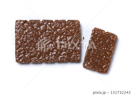 Traditional pieces of delicious Christmas chocolate nougat 131732243