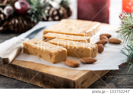 Christmas soft almond nougat bar 131732247