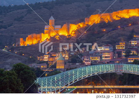 Narikala Fortress and Bridge of Peace in Tbilisi, Georgia Narikala Fortress and Bridge of Peace in Tbilisi, Georgia 131732397