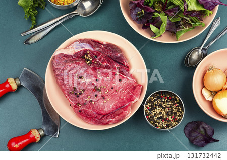 Raw fresh red meat beef. 131732442