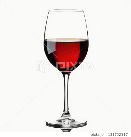 A wine glass is filled with red wine A wine glass is filled with red wine 131732517