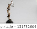 Symbol of justice holding scales in a serene setting. 131732604