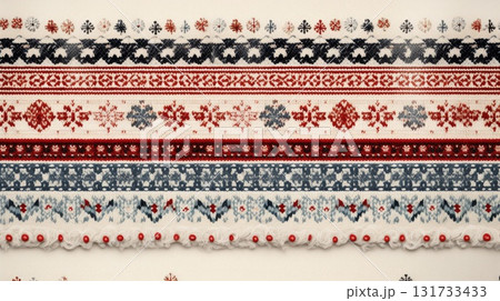 Fair Isle wool pattern fabric, ai Fair Isle wool pattern fabric, ai 131733433