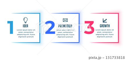 3 steps infographic element workflow banner for web data visualization 131733818