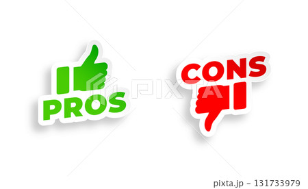 modern pros and cons sign sticker design modern pros and cons sign sticker design 131733979
