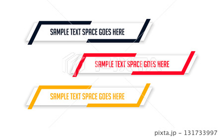 abstract lower third titles bar modern banner in set of three 131733997