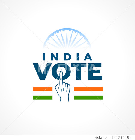 india voters hand finger background with ashoka chakra design 131734196