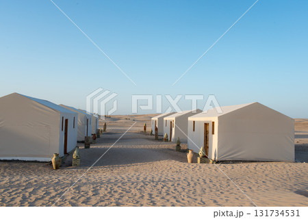 Camp for tourists in the middle of desert. Sahara, Tunisia 131734531