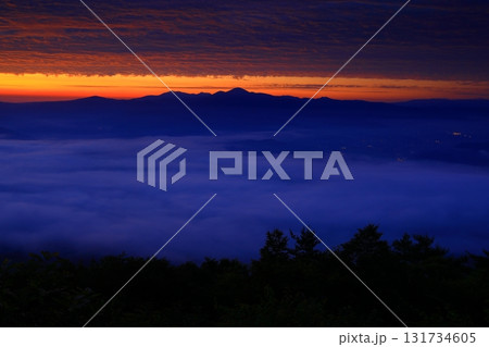 岩手県遠野市 夜明けの風景 岩手県遠野市 夜明けの風景 131734605