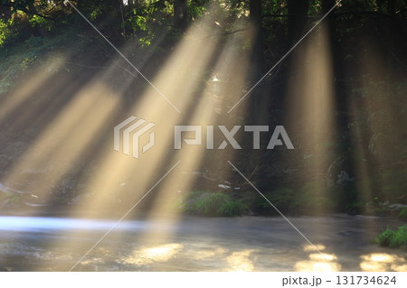 光さす夏の渓流 131734624