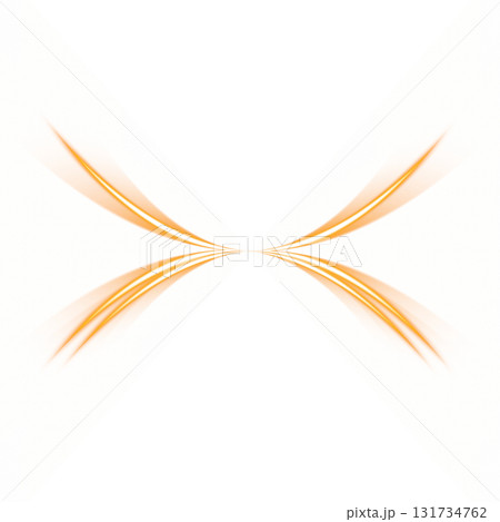 オレンジ色の曲線ビーム状クロスライト、透明背景 オレンジ色の曲線ビーム状クロスライト、透明背景 131734762