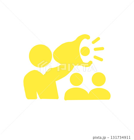 「人物・会話・指導を表す黄色のビジネスアイコンセット(シンプルデザイン)」 「人物・会話・指導を表す黄色のビジネスアイコンセット(シンプルデザイン)」 131734911