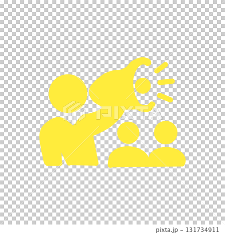 「人物・会話・指導を表す黄色のビジネスアイコンセット(シンプルデザイン)」 「人物・会話・指導を表す黄色のビジネスアイコンセット(シンプルデザイン)」 131734911