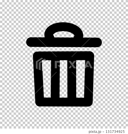 簡單的垃圾桶圖示/單色插圖代表刪除和組織 131734925