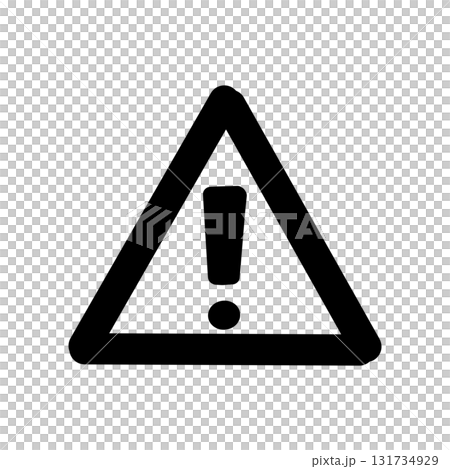 注意・警告を示す三角マークアイコン／危険やエラーを知らせるシンプルイラスト 131734929
