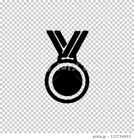 A simple medal icon illustration symbolizing victory, achievement, and recognition 131734933