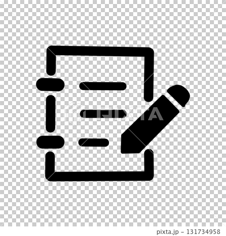 メモ・編集・ノート記入を表すノートとペンのアイコンイラスト 131734958