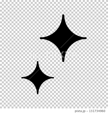 閃閃發光的標記圖標插圖，代表光明、潔淨和新鮮 131734960