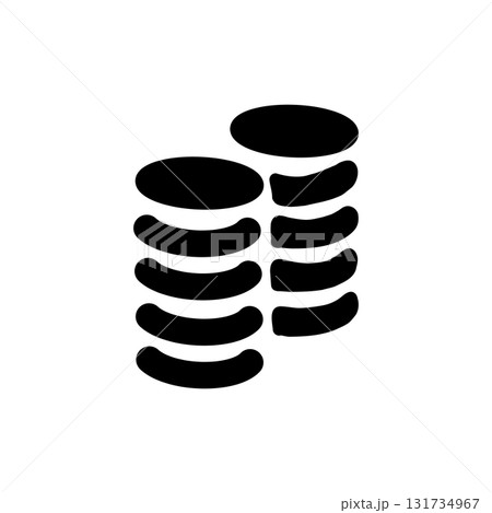 お金・貯金・資産を表すシンプルなコインのアイコンイラスト 131734967