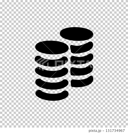 お金・貯金・資産を表すシンプルなコインのアイコンイラスト 131734967