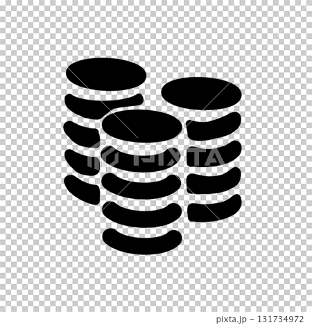 Icon illustration of stacked coins representing money, assets, and savings Icon illustration of stacked coins representing money, assets, and savings 131734972