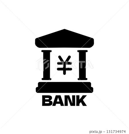 円通貨・金融機関を表す日本の銀行マークのアイコンイラスト 131734974