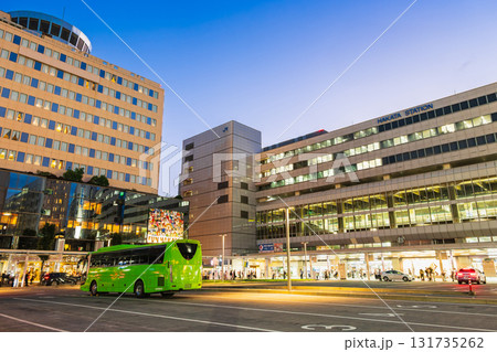 福岡 博多駅筑紫口 夕夜景 福岡 博多駅筑紫口 夕夜景 131735262