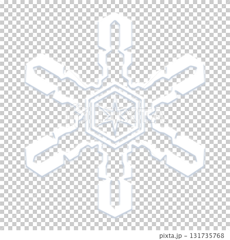 White glowing snowflake, transparent background 131735768