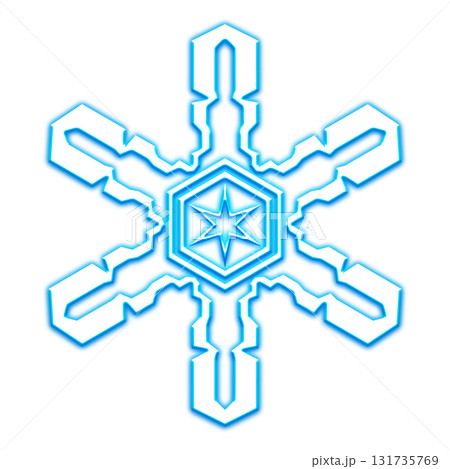 青く光る雪の結晶、透明背景 青く光る雪の結晶、透明背景 131735769