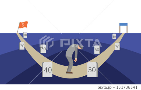 ミッドライフクライシスのイメージイラスト ミッドライフクライシスのイメージイラスト 131736341