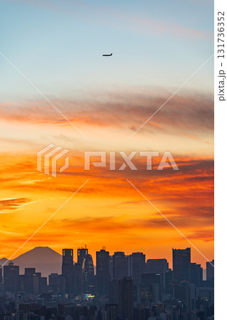 「東京都」文京シビックセンターからの眺望　（新宿方向） 131736352