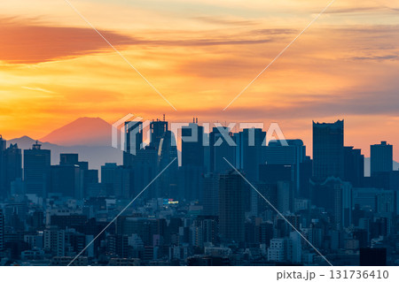 「東京都」文京シビックセンターからの眺望（新宿方向） 131736410