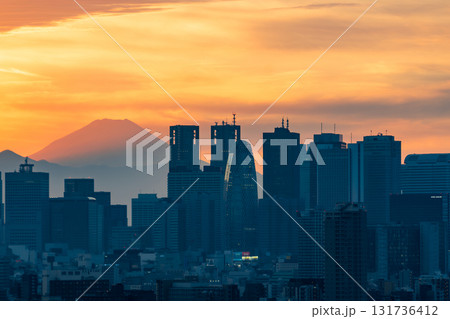 「東京都」文京シビックセンターからの眺望（新宿方向） 131736412