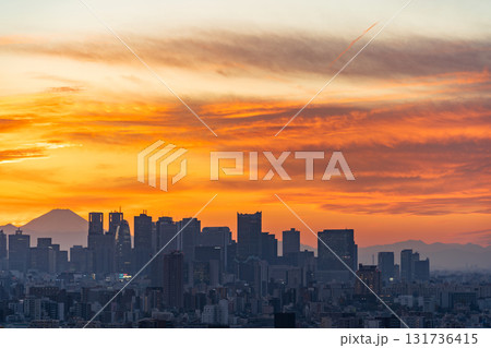 「東京都」文京シビックセンターからの眺望（新宿方向） 131736415