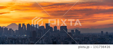 「東京都」文京シビックセンターからの眺望（新宿方向） 131736416