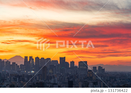 「東京都」文京シビックセンターからの眺望（新宿方向） 131736422