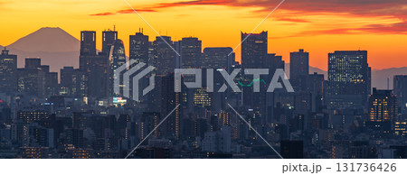 「東京都」文京シビックセンターからの眺望（新宿方向） 131736426