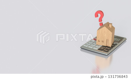 The House on Calculator for Property or real estate concept 3d Rendering. The House on Calculator for Property or real estate concept 3d Rendering. 131736843